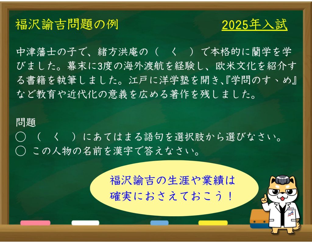 慶應中等部 入試 慶應義塾中等部 福沢諭吉 社会 過去問 対策 勉強法